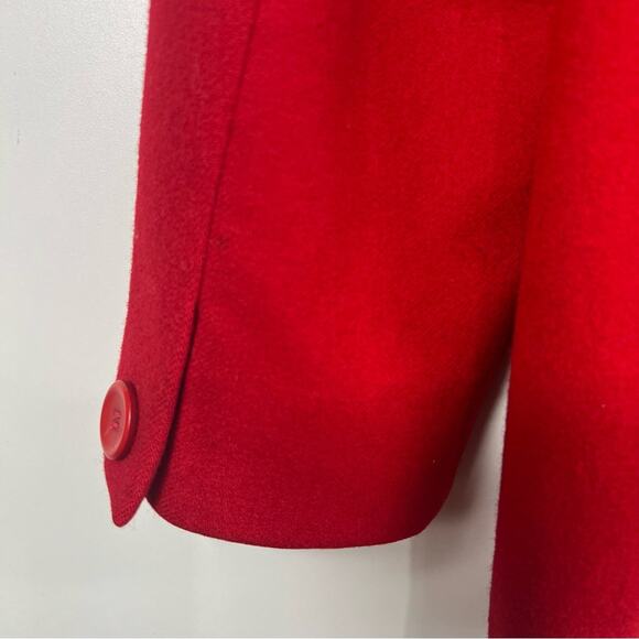 Pendleton Vintage Red 100% Virgin Wool Made in USA Blazer Size 8 Office Holiday - Picture 7 of 10